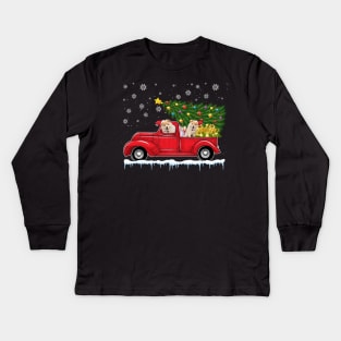 Red Truck pick up chow chow dog Christmas  lover gift T-Shirt Kids Long Sleeve T-Shirt